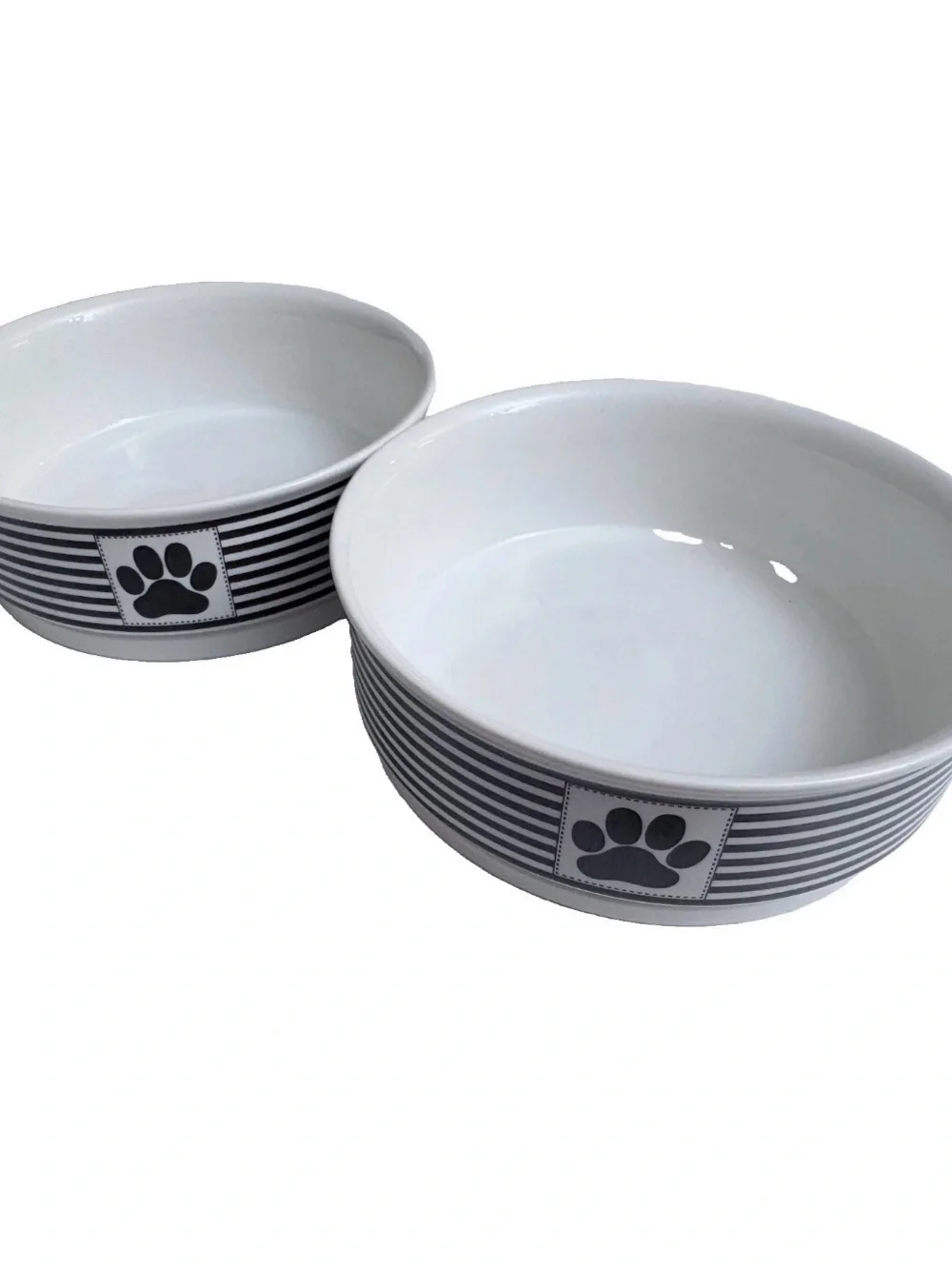 Bone Dry Paw & Patch Ceramic 2 Bowls For Water and/or Food